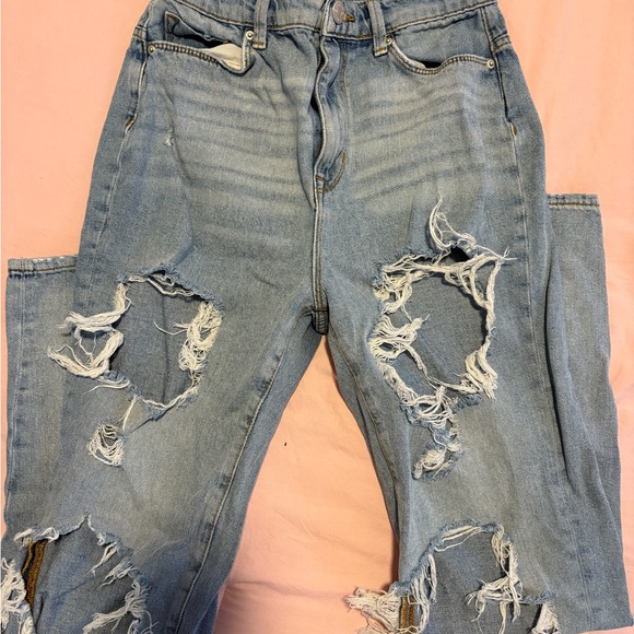 BDG Ripped Light Blue Boyfriend Jeans - Picture 1 of 3